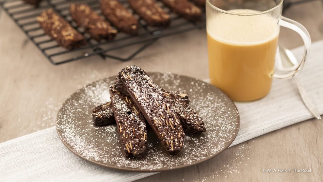 Low Carb Chocolate Almond Biscotti | ShellyHeinrichs.com