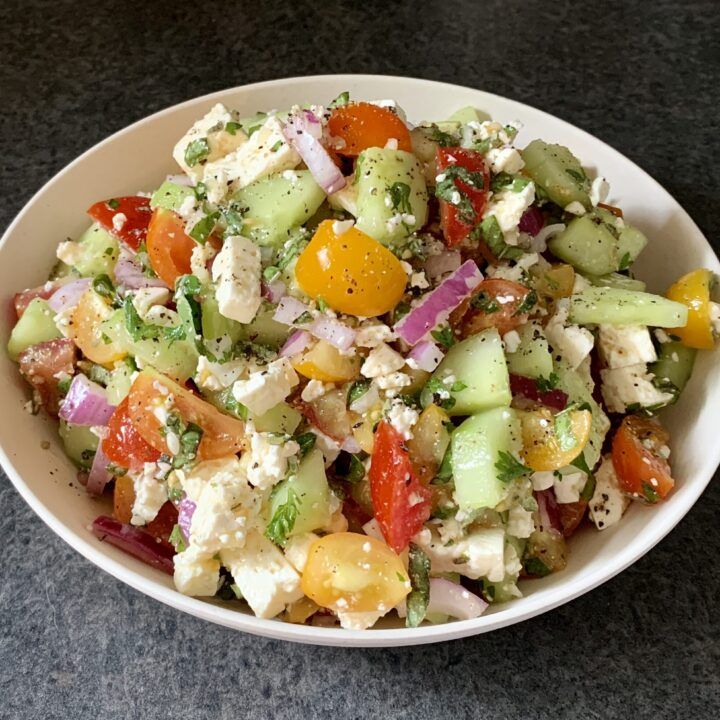 Low Carb Greek Cucumber Feta Salad