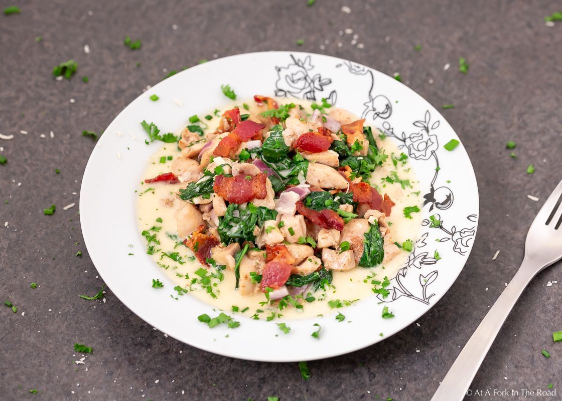 Low Carb Chicken Spinach Carbonara