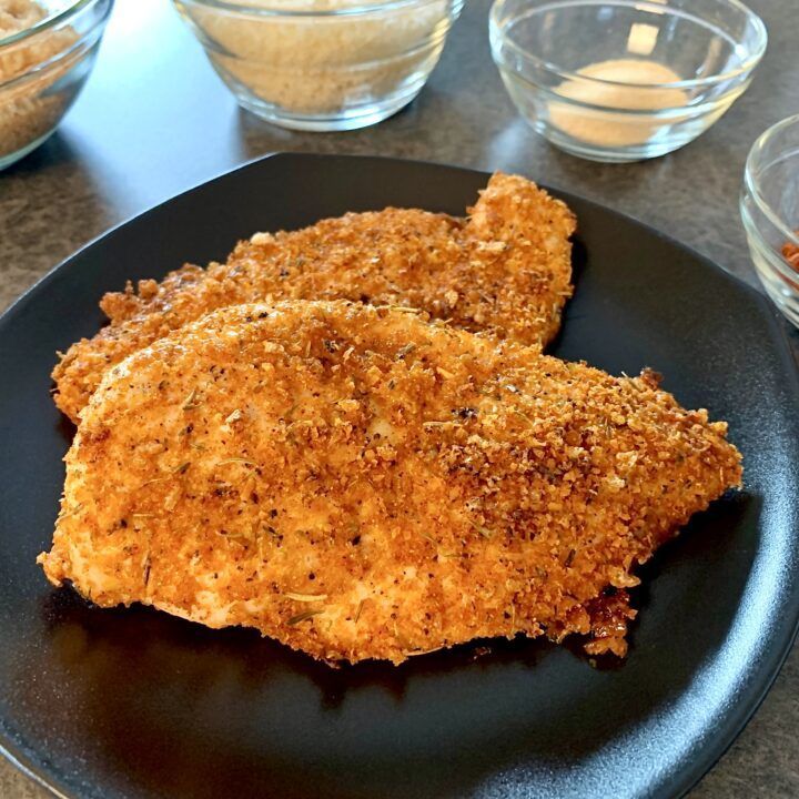 A plate of Keto Parmesan Crusted Chicken