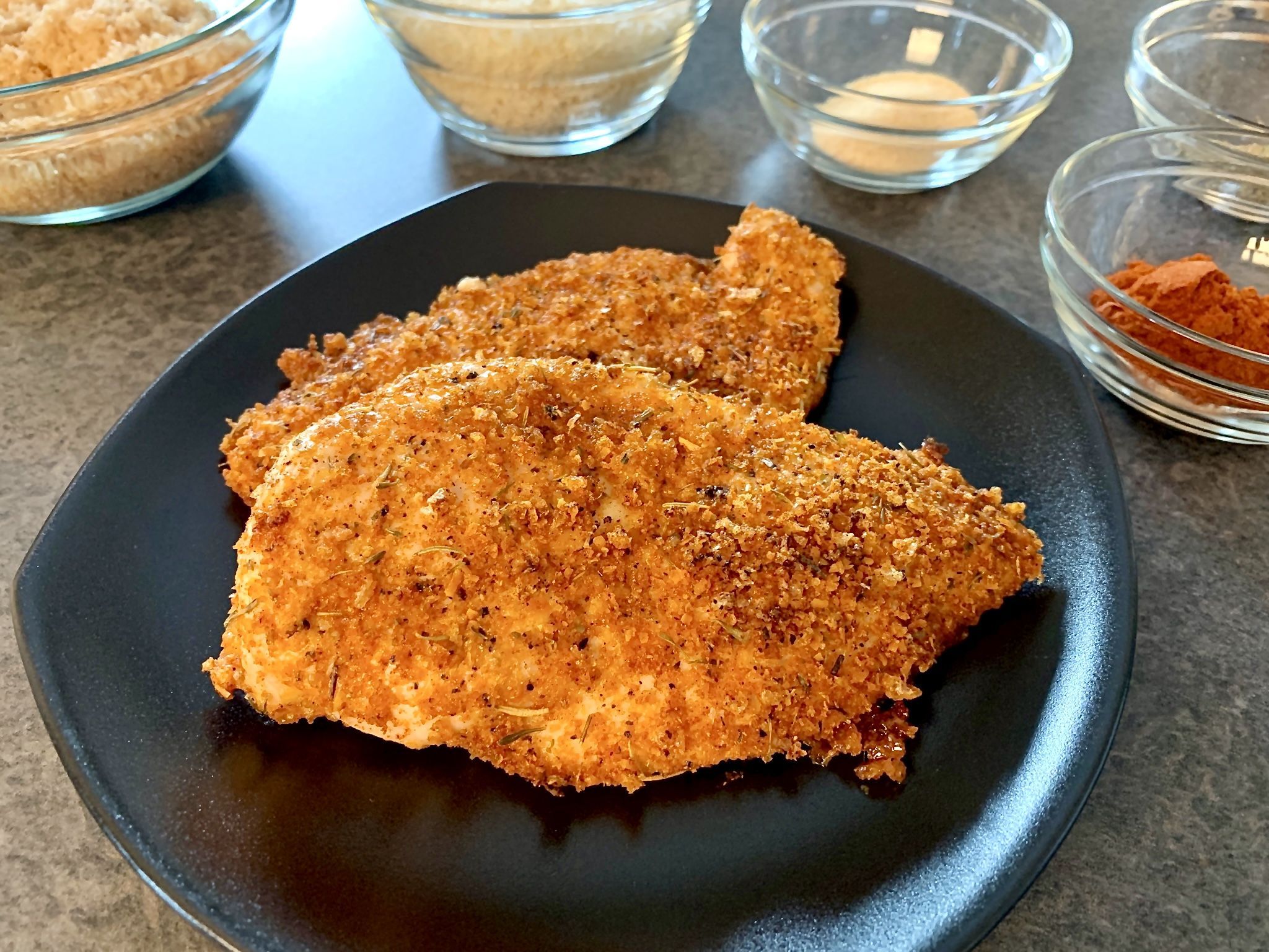 A plate of Keto Parmesan Crusted Chicken
